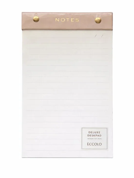 Neutral Luxe Deskpad Notepad Gold Detail Minimal Office Eccolo NEW Sealed - Picture 2 of 4